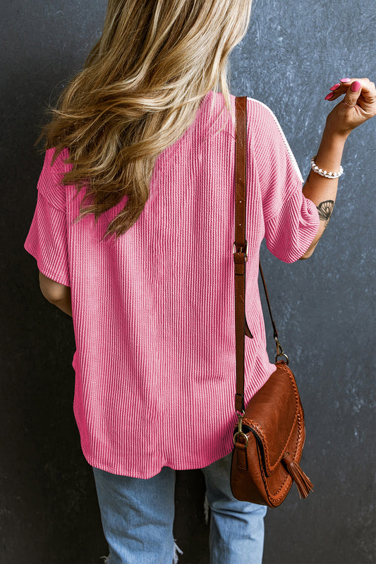 Color Block V-Neck Tee