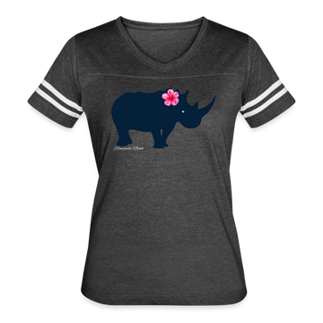 Rhino Flower Vintage Sport Tee - vintage smoke/white