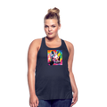 Tie Dye Rhino Women's Flowy Tank Top - navy