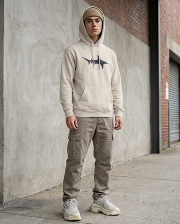 Hammerhead Shark Cruising, Moss Apparel, Shark Style 50/50 Hoodie