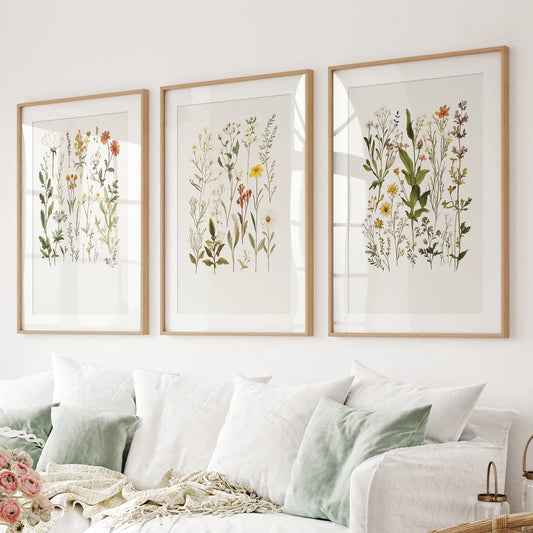 Watercolor Wildflower Floral Nursery Wall Art Set