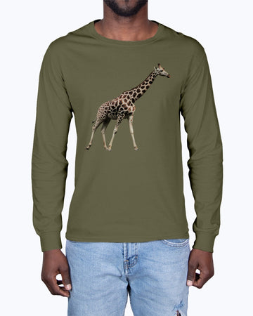 Giraffe's stride, Moss Apparel, Animal Lover Gift, Nature, Unisex Casual Wear, Wild Animal, Unisex Long Sleeve T-Shirt