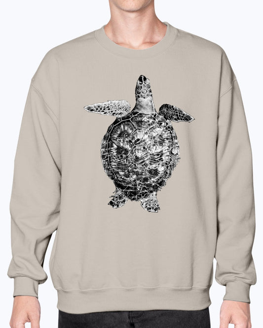 Sea Turtle Swimming Along Sarasota Florida Coast, Sea Turtles, Ocean lovers, turtle fans, Moss Apparel, Unisex Crewneck Sweatshirt